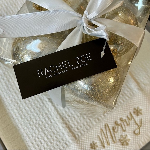 Rachel Zoe 8-Set Gold Crackle Ball Ornaments 3” NWT - Picture 4 of 6